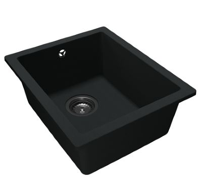 GRANMASTER COMO 90 UNDERMOUNTED/INSET/FLUSH MOUNTED BLACK METALLIC QUARTZ SINGLE BOWL SINK, GRA0065 GRANMASTER COMO 90 UNDERMOUNTED/INSET/FLUSH MOUNTED BLACK METALLIC QUARTZ SINGLE BOWL SINK, GRA0065